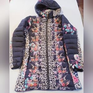Johnny Was Lubello Reversible Down Puffer Parka Jacket Womens Small